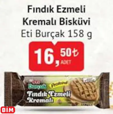 ETİ BURÇAK FINDIK EZMELİ KREMALI BİSKÜVİ